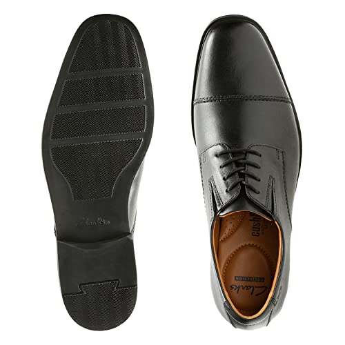 Clarks Men's Tilden Cap Oxford Shoe,Black Leather,8.5 M US