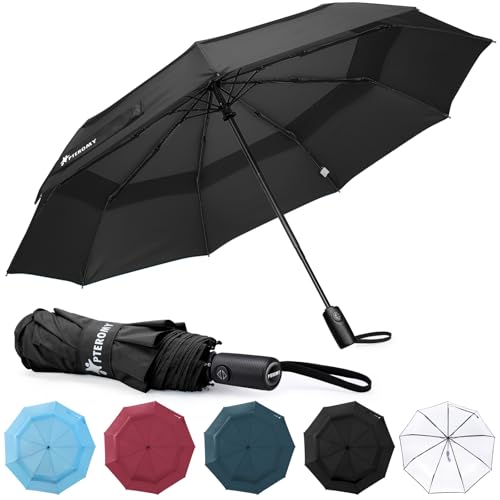 Windproof Auto Open Close Compact Travel Umbrella