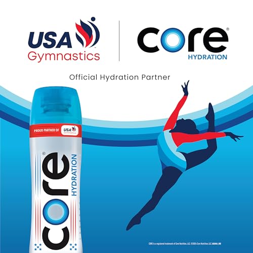 Core Hydration Perfectly Balanced Water, 30.4 fl oz bottle (Pack of 12), USA Gymnastics Official Hydration Partner