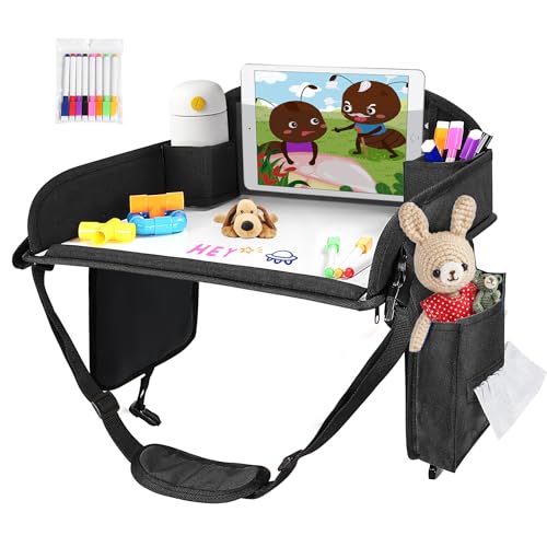 Kids Car Seat Travel Tray with Dry Erase Board