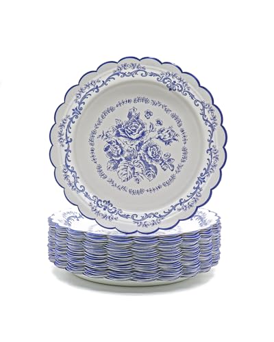 60 Count Floral Scalloped Paper Dessert Plates