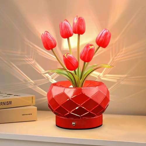 Rechargeable Cordless Tulip Flower Touch Table Lamp
