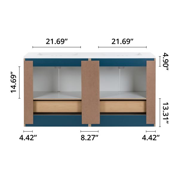 60-Inch Double-Sink Bathroom Vanity with Cabinets