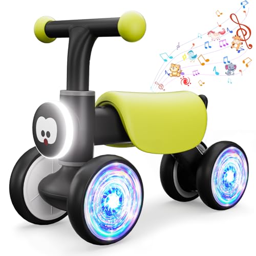 Toddler Balance Bike with Glow Wheels and Music