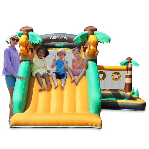 AirMyFun Inflatable Dinosaur Bounce House with Slide