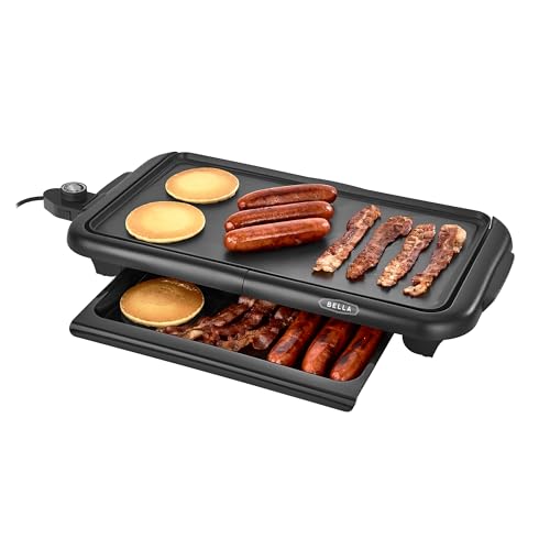 BELLA Smokeless Nonstick Electric Griddle with Warming Tray