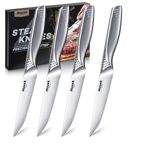 4 Pack Serrated Stainless Steel Steak Knives