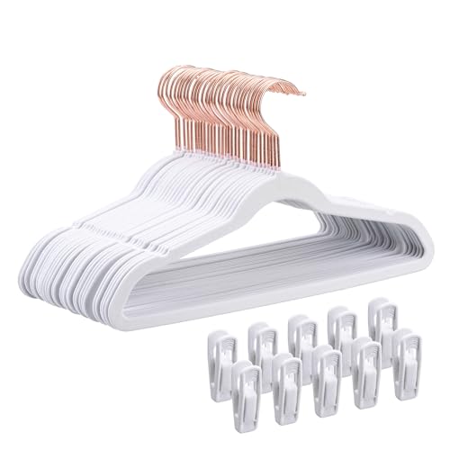 30 Pack Velvet Kids Hangers with Clips