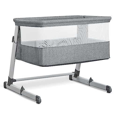 Delta Children Adjustable Bedside Bassinet with Mesh Sides