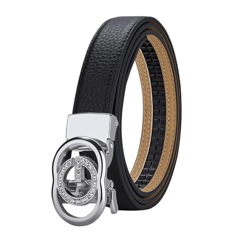 Leather Ratchet Belt with Buckle and Gift Box