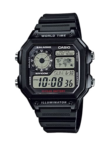 Casio Digital World Time Resin Strap Watch