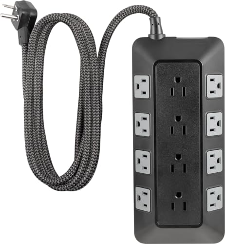 GE 12-Outlet Surge Protector with 6ft Braided Cord