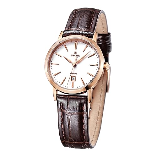 EBOHR Women's Quartz Watch with Leather Band