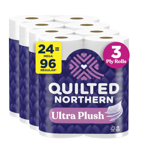 24 Mega Rolls Quilted Northern Ultra Plush Toilet Paper