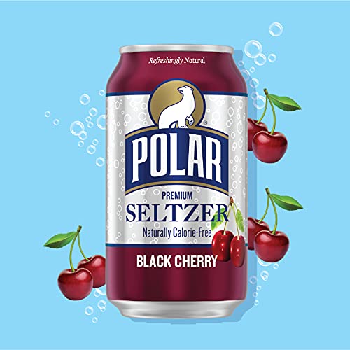 Polar Seltzer Water Black Cherry, 12 fl oz cans, 18 pack