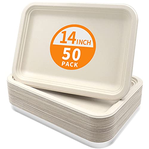 50 Pack Large Disposable Food Trays Plates