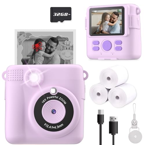 Kids Instant Print Digital Camera with 32GB SD Card