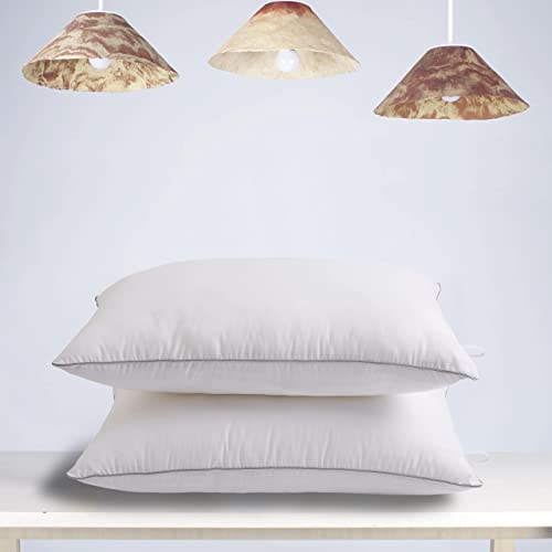 Bed Pillows for Sleeping - Standard Size(18"x26") Set of 2 Pillows Allergy Friendly Microfiber Shell Fluffy Down Alternative Filling Breathable Pillow Suitable Back Stomach or Side Sleepers