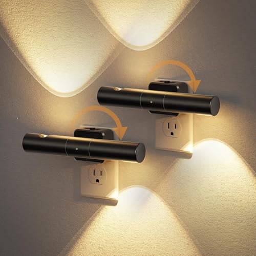 2 Pack Dimmable Dusk-to-Dawn LED Night Lights