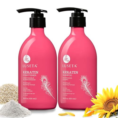 2 Pack Keratin Shampoo and Conditioner Set