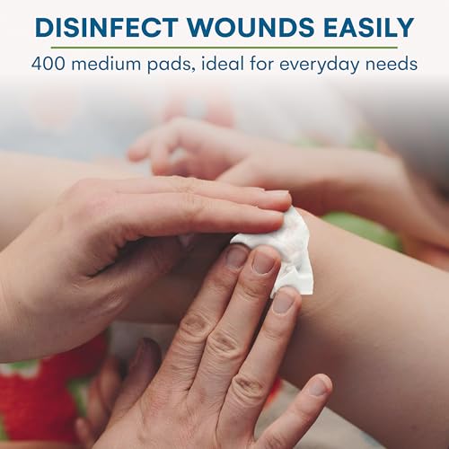 Care Touch Alcohol Wipes - Individually Wrapped Alcohol Prep Pads with 70% Isopropyl Alcohol, Great for Medical & First Aid Kits - Sterile, Antiseptic 2-Ply Rubbing Alcohol Pads - 100 Count