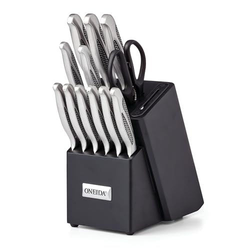14-Piece Oneida Crosshatch Kitchen Knife Block Set