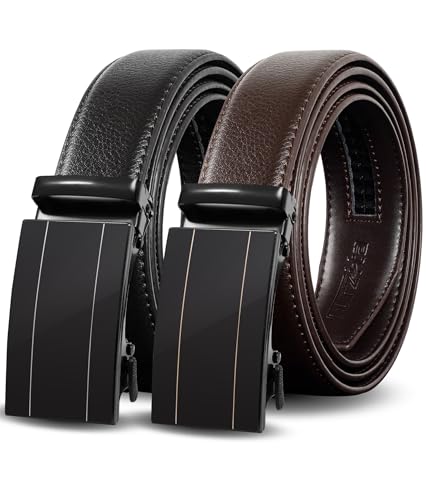 2 Pack Ratchet Leather Dress Belts