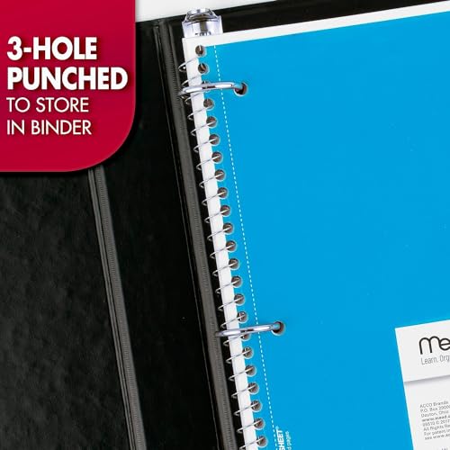 Mead Spiral Notebook, 1 Subject, Wide Ruled Paper, 70 Sheets, 10-1/2" x 7-1/2", Assorted Color (05510)