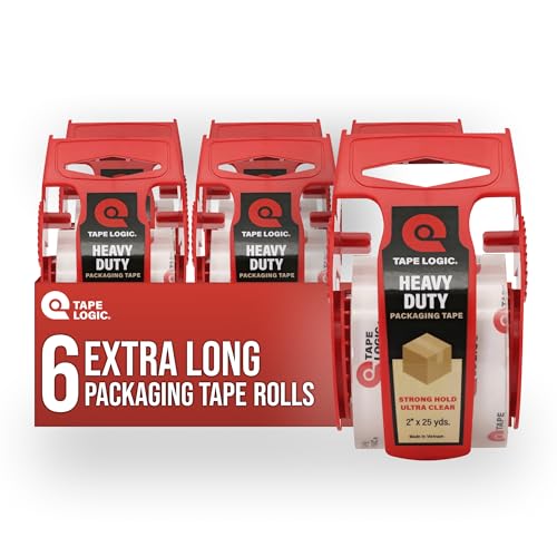 6 Pack Heavy Duty Packing Tape with Dispensers