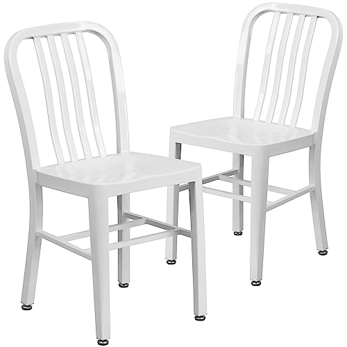 2 Pack Metal Indoor Outdoor Dining Chairs