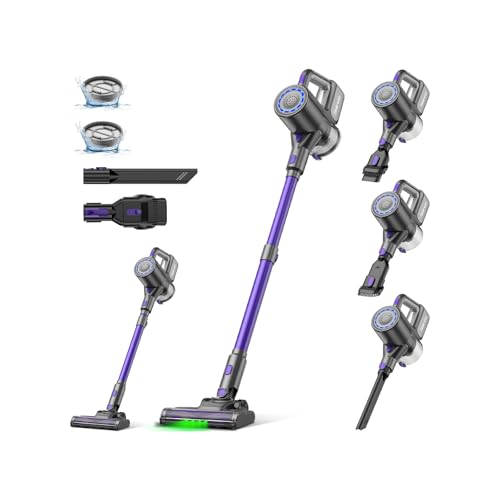 Cordless 500W Stick Vacuum with LED Dust Detection