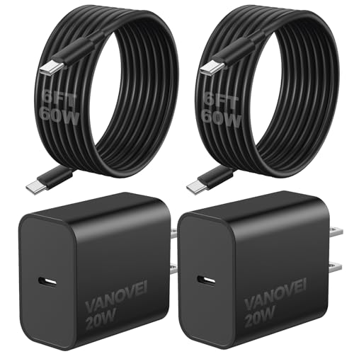2 Pack 20W USB C Fast Charger with Cables