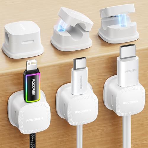 6 Pack Magnetic Cable Clips Cord Organizer Holder