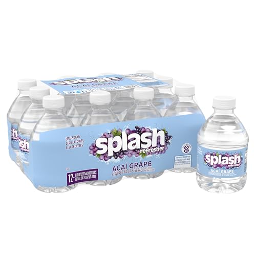 12 Pack Splash Refresher Acai Grape Flavored Water Bottles
