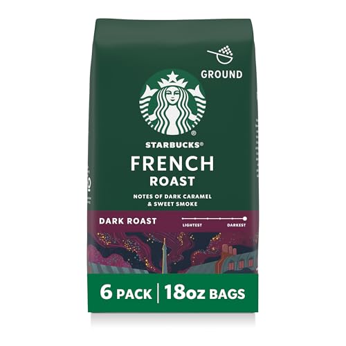 6 Bags of 18 oz Starbucks French Roast Ground Coffee Bags (OU)