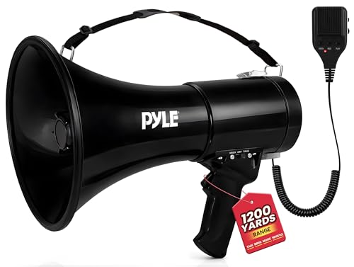 Pyle 50W Megaphone Bullhorn with Siren and Record
