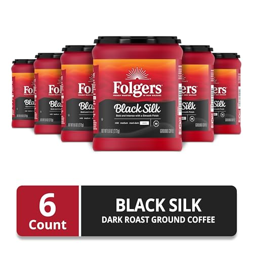 Folgers Black Silk Dark Roast Coffee, 6-Pack