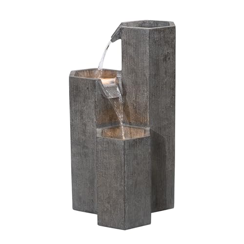 Alpine 25-Inch 3-Tier Hexagonal Columns Fountain