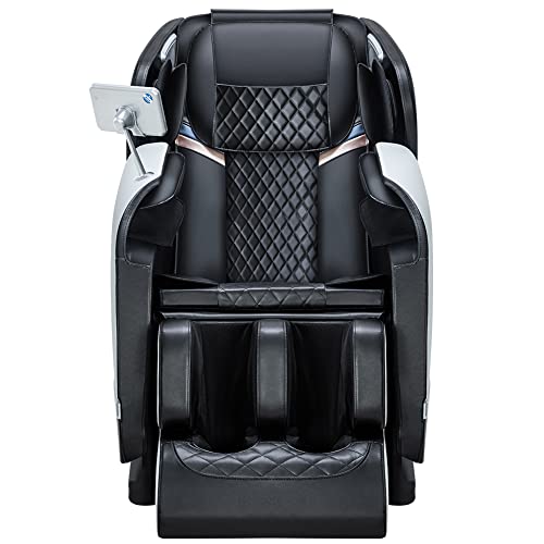 BONTEC Massage Chair Full Body Recliner - Zero Gravity with Heat and Shiatsu Foot Massage Office Chair LCD Touch Screen Display Bluetooth Speaker Airbags Foot Rollers (White)