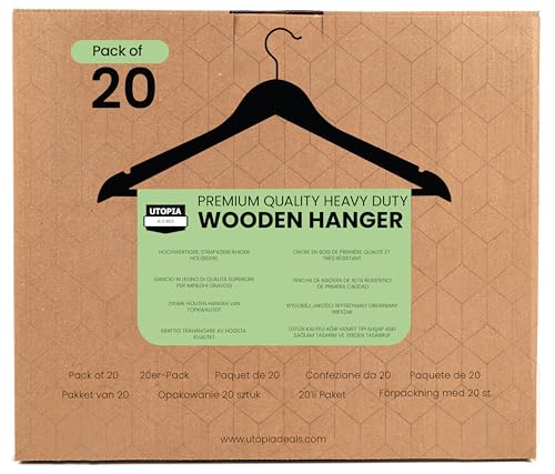 20 Pack Utopia Home Wooden Coat Hangers