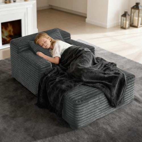 45-Inch Corduroy Upholstered Chaise Lounge Chair