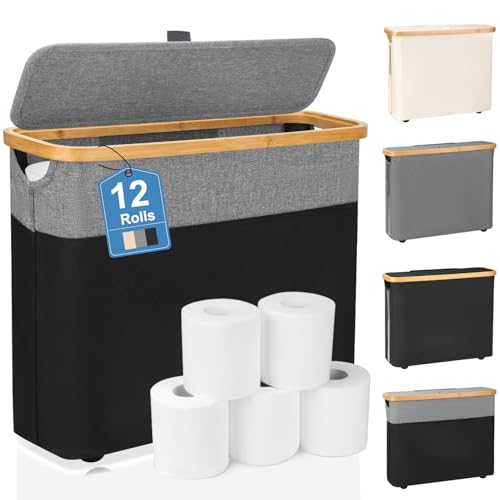 Toilet Paper Storage Basket with Lid Organizer