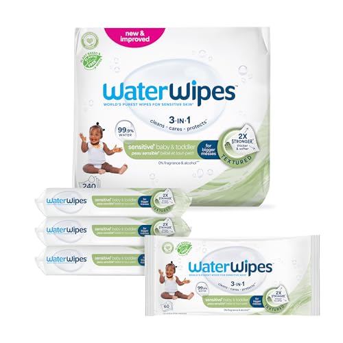 240 Count WaterWipes Unscented Baby Wipes