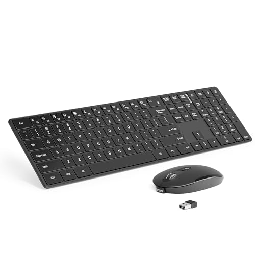 Wireless Keyboard and Mouse Combo, Slim Silent Set
