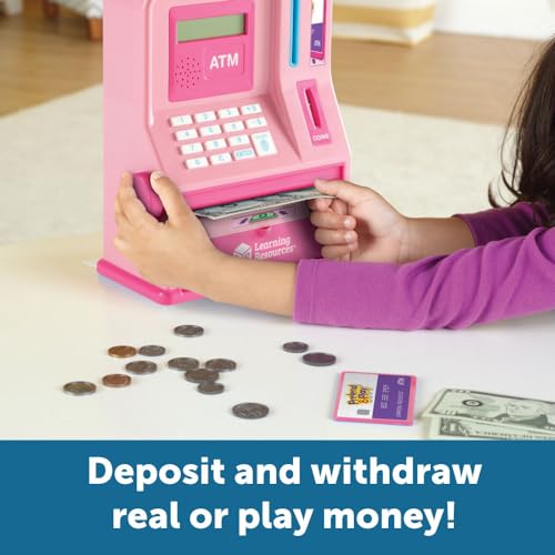 Learning Resources Pink ATM Bank Playset - 32 Pieces