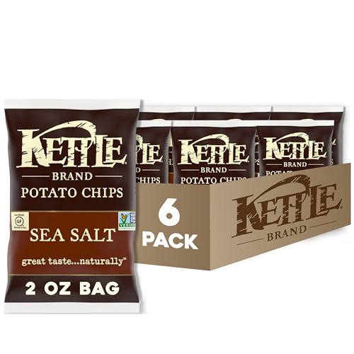 6 Pack Kettle Brand Sea Salt Potato Chips 2oz