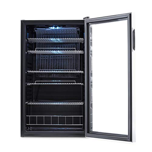 NewAir Beverage Refrigerator Cooler | 126 Cans Free Standing with Right Hinge Glass Door | Mini Fridge Beverage Organizer Perfect For Beer, Wine, Soda, And Cooler Drinks