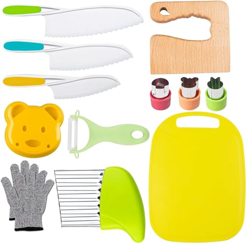 13 Piece Kids Kitchen Knife and Cutting Set