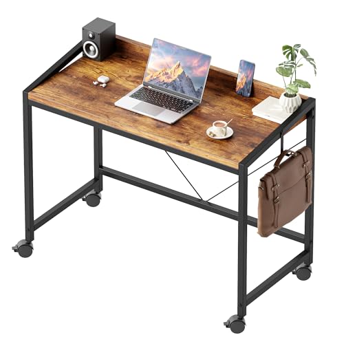 Rolling Computer Desk with Wheels Gaming Table
