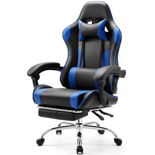 Sweetcrispy Ergonomic Reclining Gaming Chair with Footrest